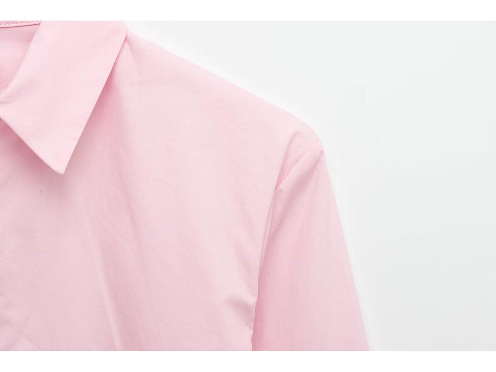 2025 Spring European & American Style Women's Puff Shoulder Poplin Fashion Shirt