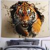 VIKAMA 3D Tiger Bursting Through Wall Tapestry  Perfect for Adding Dramatic and Bold Style to Any Room Decor Ideal for Home
