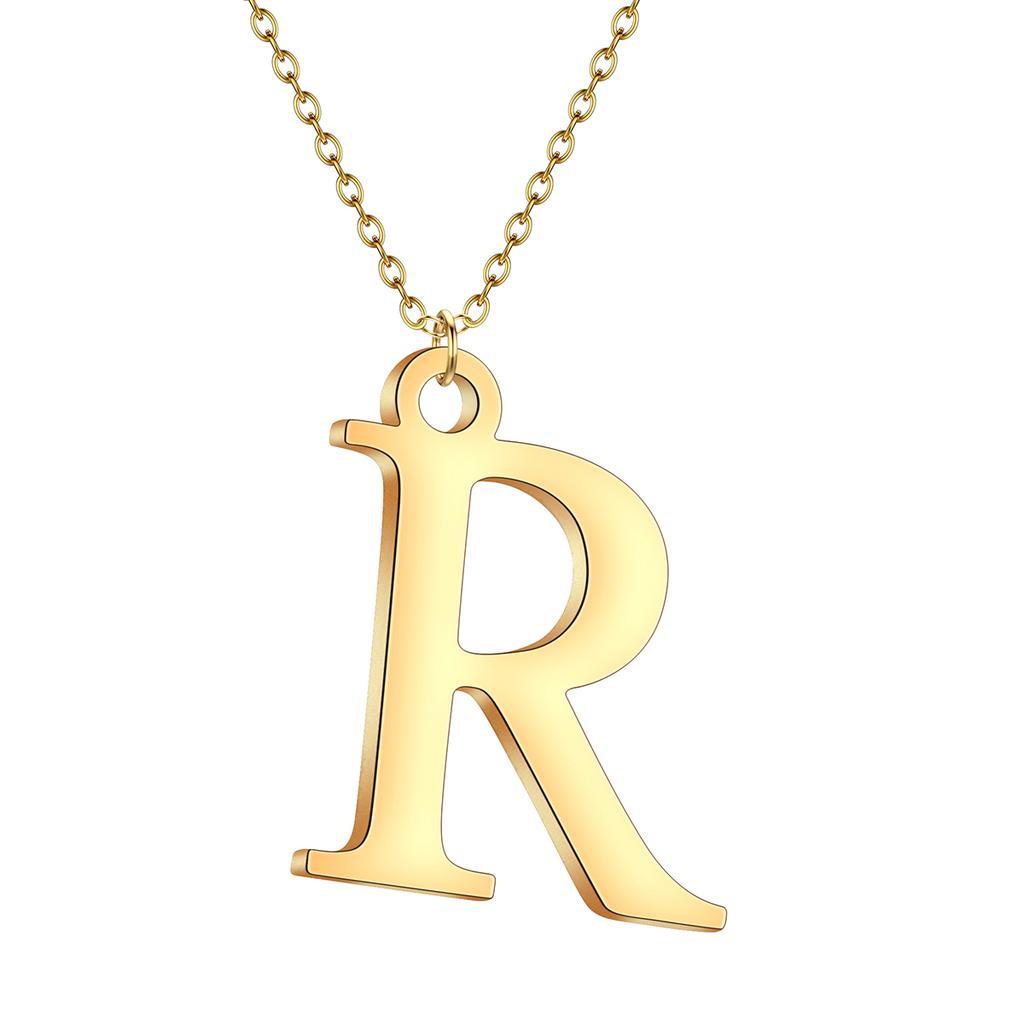 Kinitial A-Z English Alphabet Letter Pendants Necklaces For Women Metal Jewelry Simple Initial Chain Choker Collares