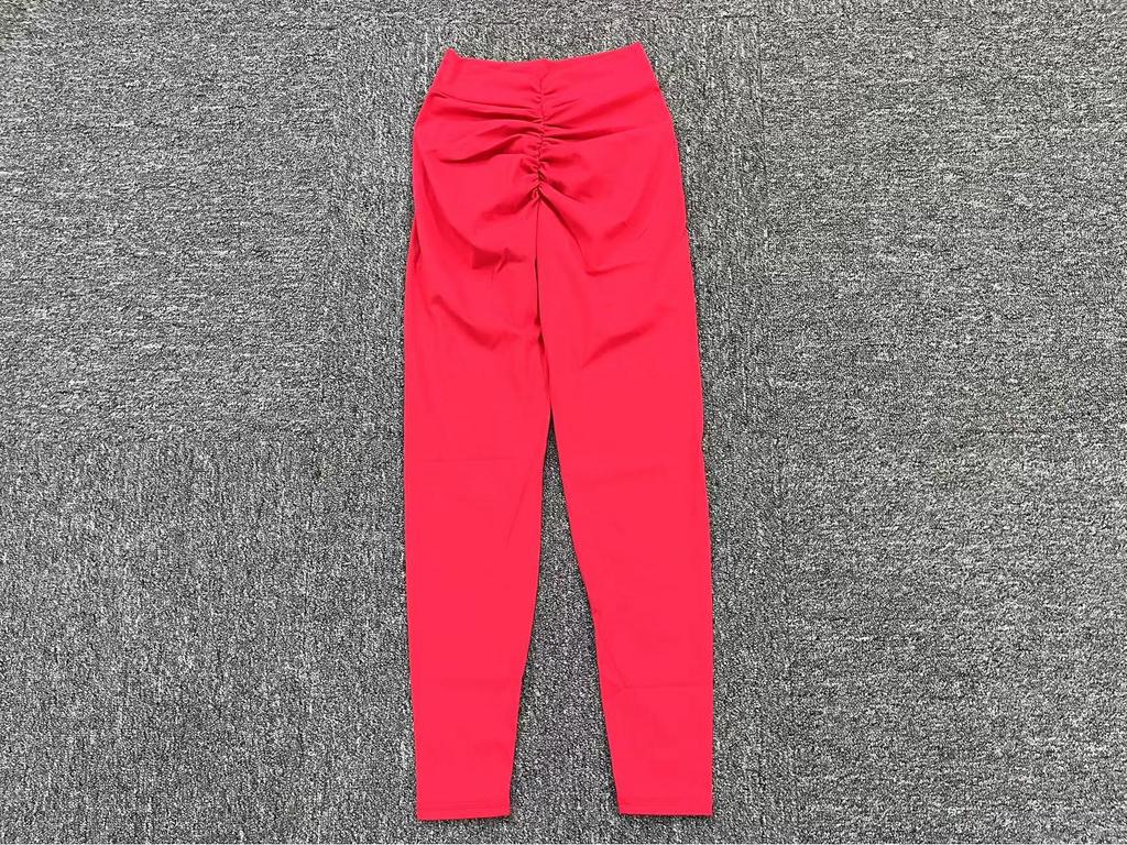 Šik sportovní legíny s V-výstřihem na zádech a push-up efektem: Bezešvé kalhoty na jógu zvýrazňující hýždě