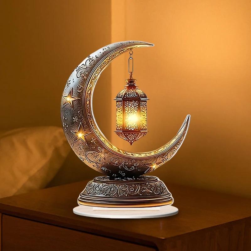 [H] Ramadan Tischdekoration Schöne Eid Al-Fitr Dekoration Acryl Mond Ornament Ramadan Countdown Ornament Für