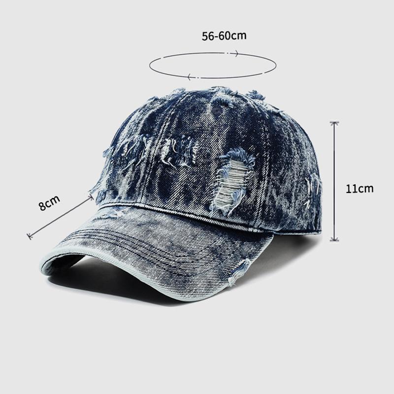 Ripped Denim Baseball Cap Unisex Sun Hat Vintage Cap
