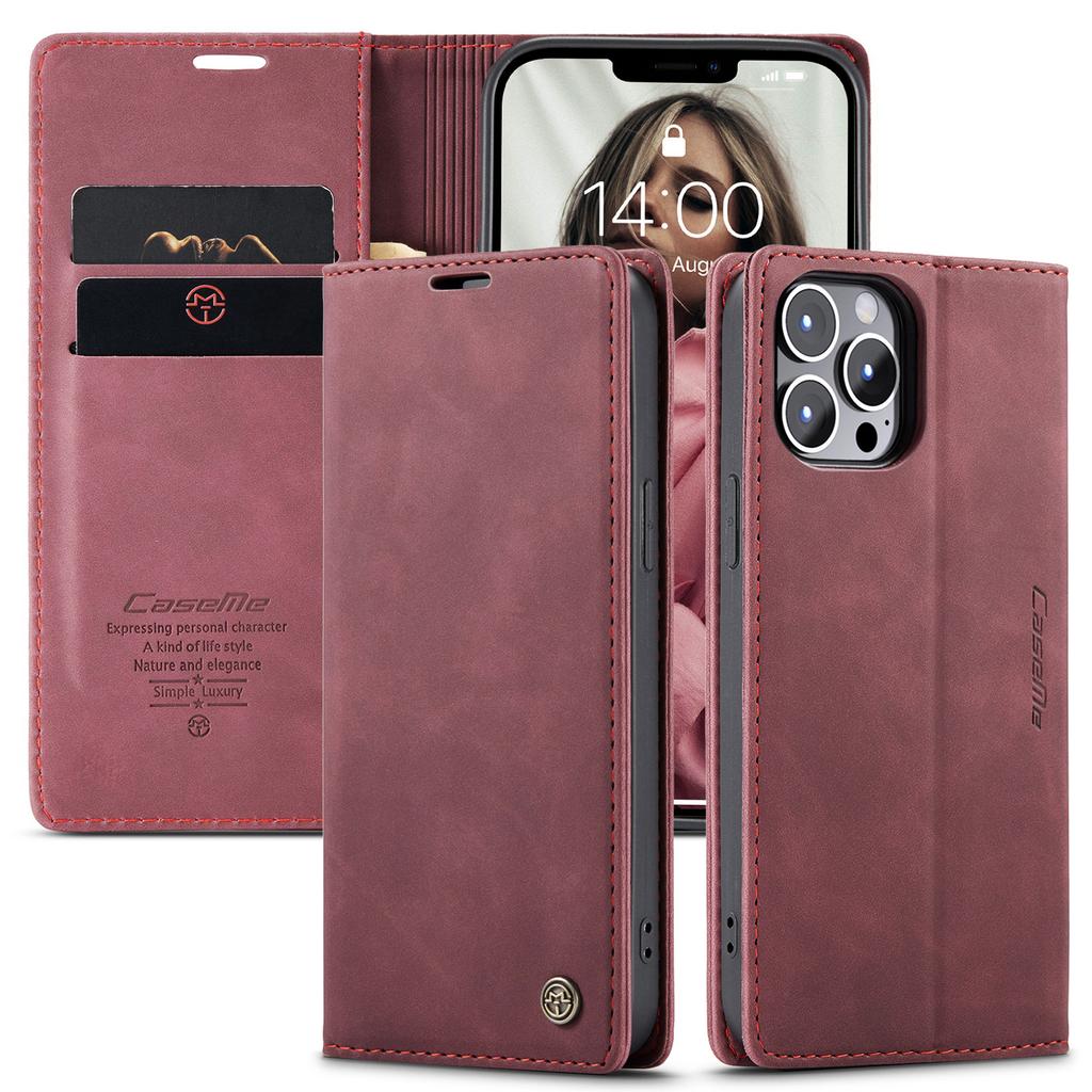 Retro PU Leather Flip Case for iPhone - Magnetic Wallet Cover with Stand Function
