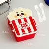 Food Grade Cartoon Bento Box Hamburger French Fries Leakproof Portable Lunch Box Divided Food Container Picnic