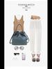 Women's Classic Fold Leather Bucket Bag: New Style, First Layer Cowhide, Trendy Solid Color Handheld Design