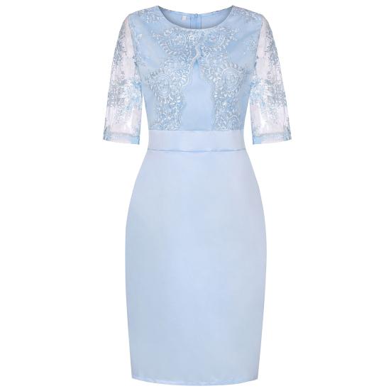 Dámské spodničky větších velikostí dámské šaty O ke krku Falešné dvoudílné krajkové polorukávy Velké dámské šaty střední velikosti Dámské oblečení