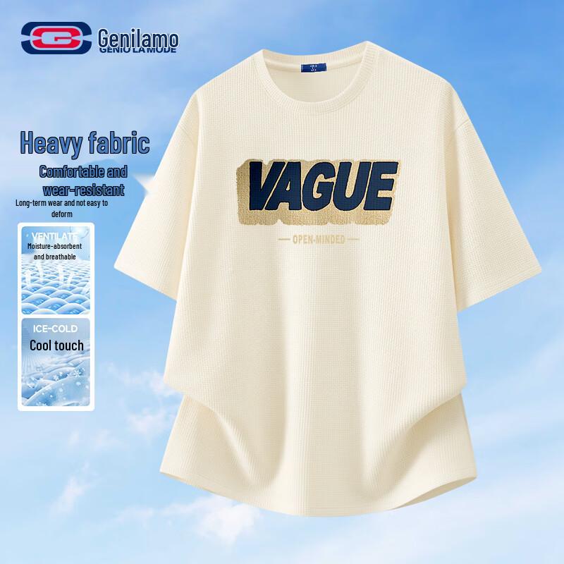 GENIOLAMODE Men s Waffle Short Sleeve T-Shirt 3XL