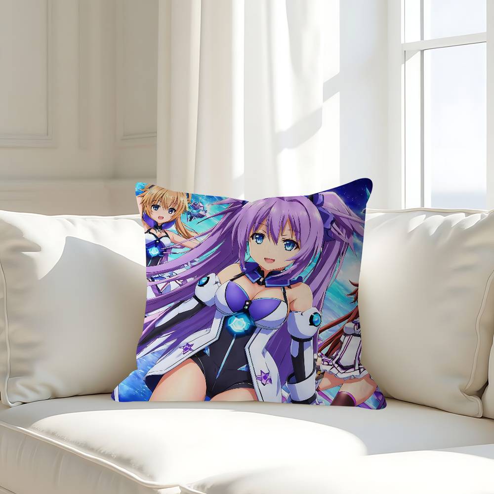 H-Hyperdimension N-Neptunia Pillow Case Removable Washable Cushion Cover – All-Season Soft Linen
