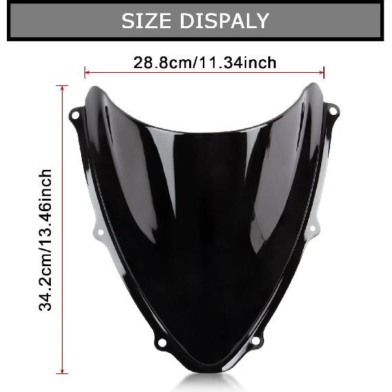 Windshield, PSLER Windscreen Double Bubble for GSXR600 750 K6 2006-2007, Black