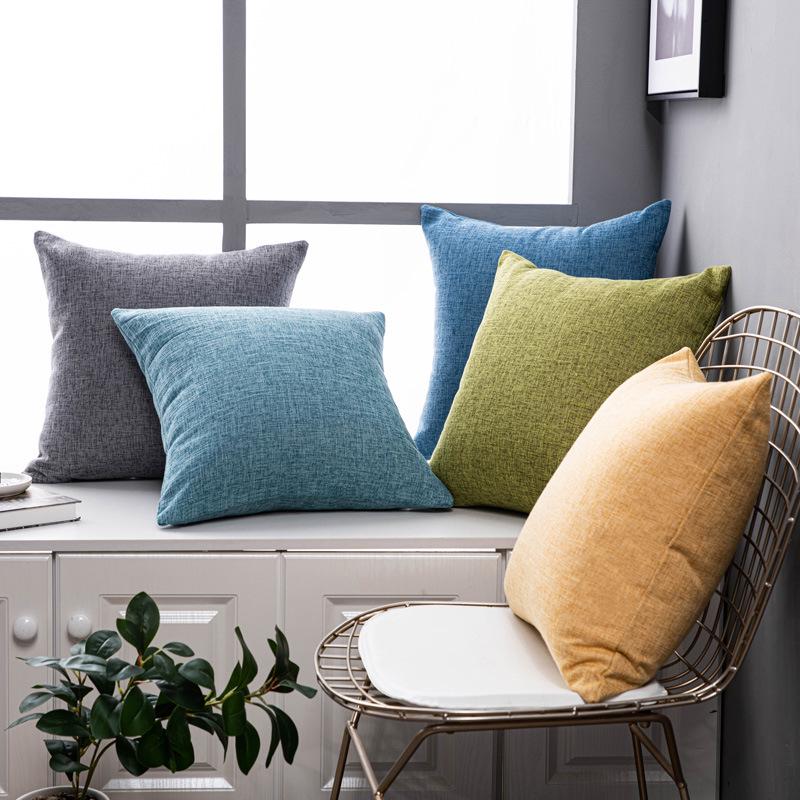 Washable Large Linen Lumbar Sofa and Bedside Cushion Cover