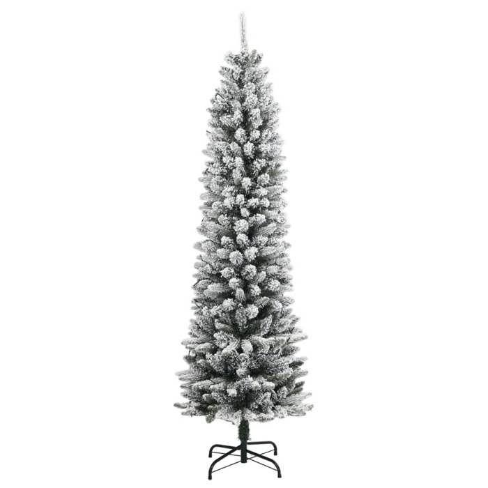 VidaXL Artificial Christmas Tree 300 LEDs and Flocked Snow 210 Cm, Christmas Tree, Realistic Christmas Tree, Christmas Ornament, 3315771