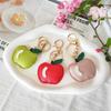 Pu Leather Cute Apple Shaped Keychain Women Handbag Pendant Keyring Creative Backpack Hanging Decoration
