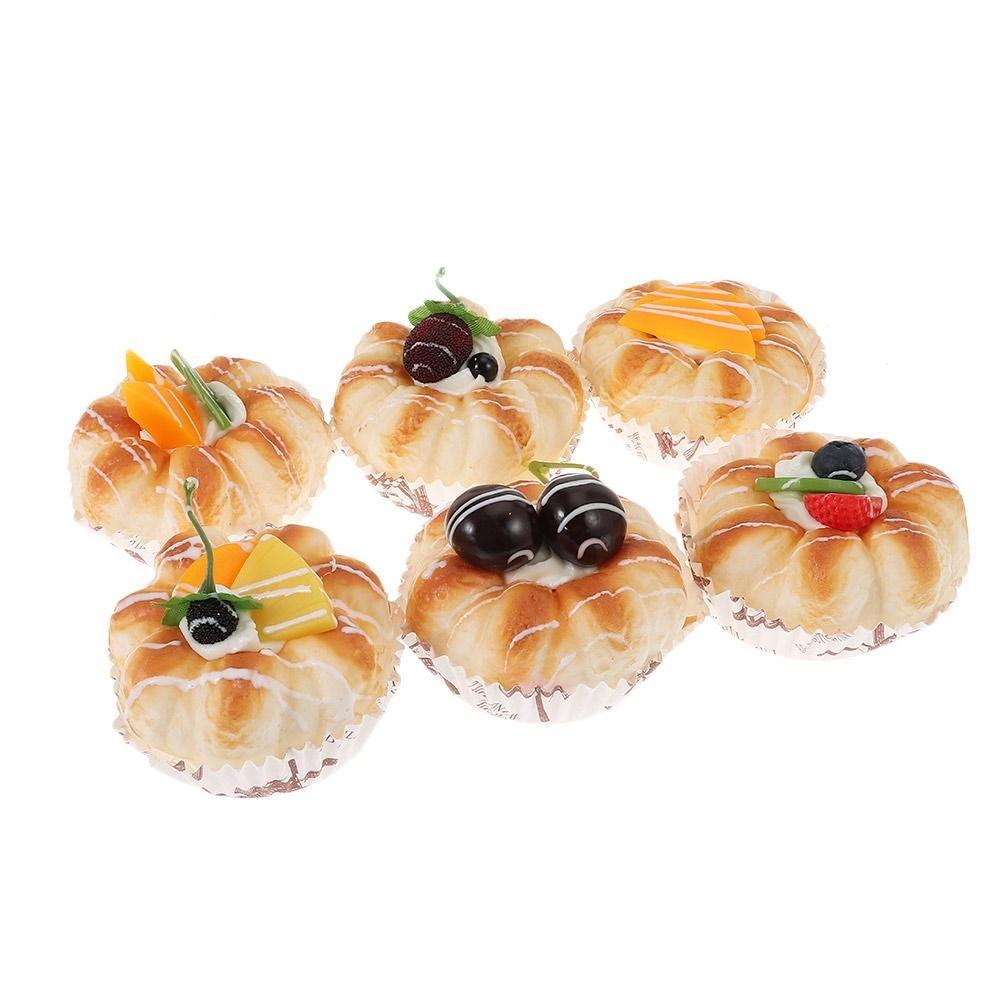 

Orange Fake Cupcakes PU Faux Cake Decor Photography Prop Realistic Cupcakes Home Display