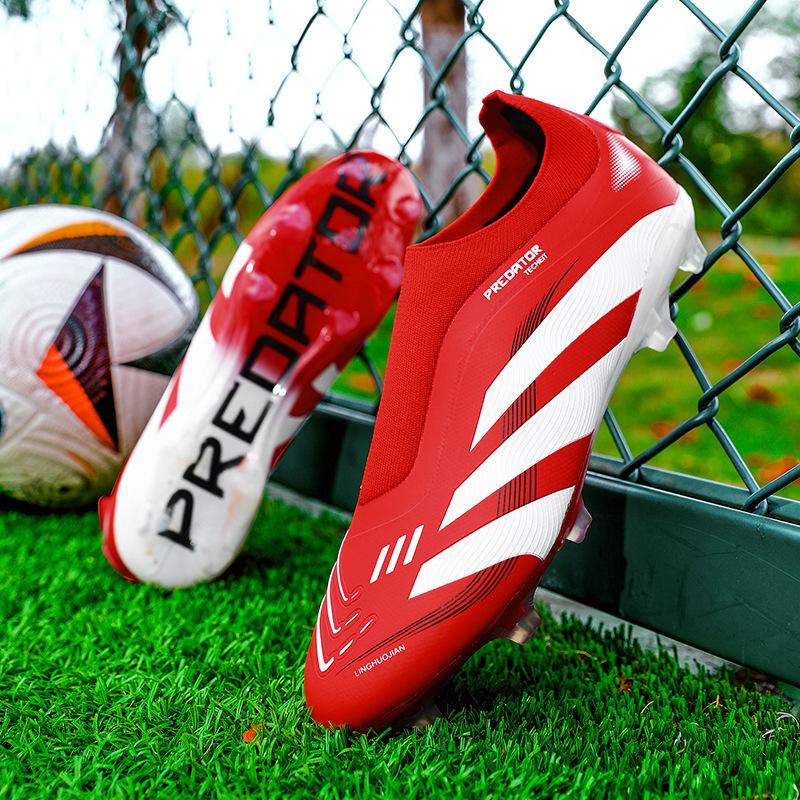 Soccer Shoes Men'S World Cup Flying Weaving Grass Training Seamless Low Top Spike Shredded Sneakers