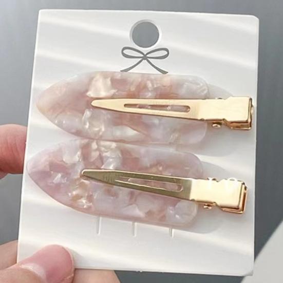 2Pcs Korean Style Anti-slip Teeth Hair Clip Acrylic Flat Seamless Hair Barrette Hair Accessories