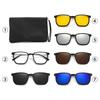 Men's Driving Anti-Glare 6 in 1 Sets Sun Glasses New Magnetic Night Vision Sunglasses Women Clip on Shades