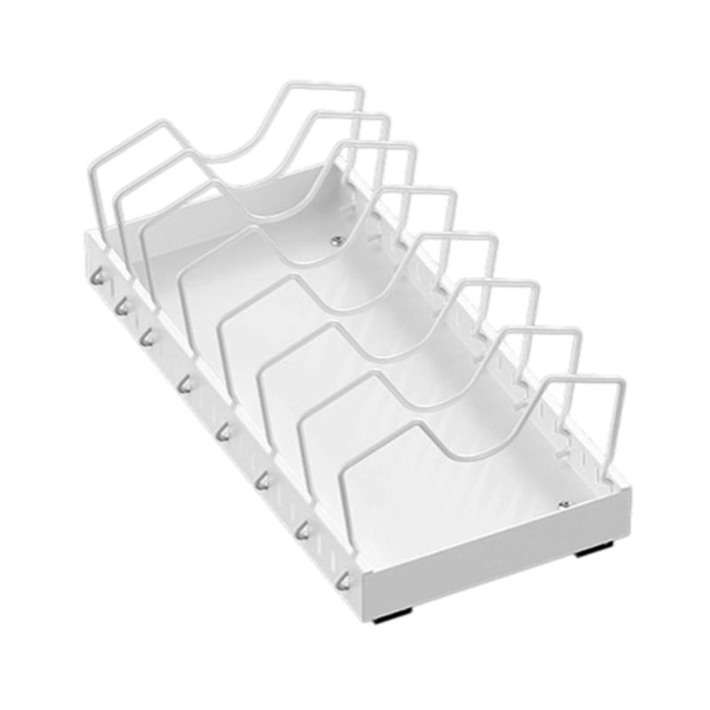 

3 Tiers Adjustable Kitchen Organizers Space Saving Design Easy Access Heavy Duty Steel for Pots Pans Dishes & Spices белый