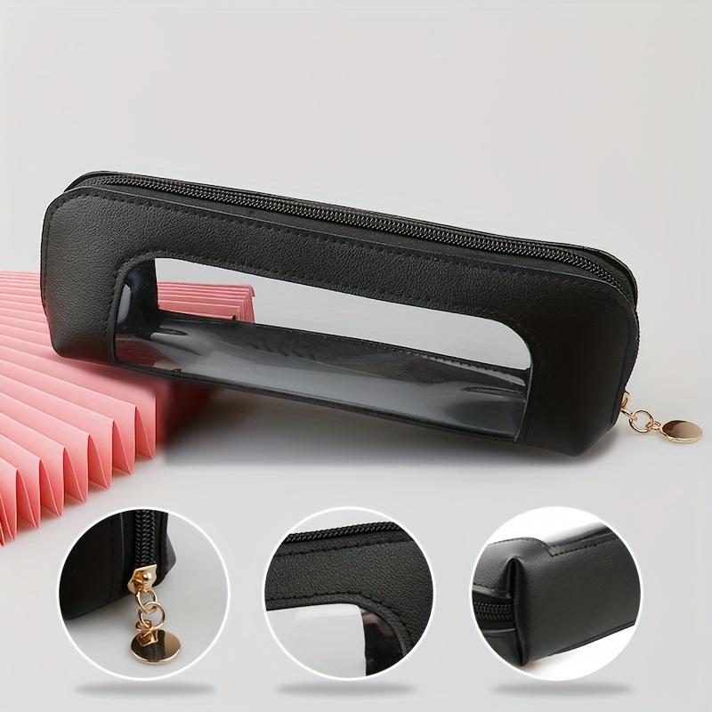 Transparent Makeup Brush Storage Bag, Portable Hand-Held, Easy Design, Large Capacity for Eyebrow Pencils And Eyeshadow Brushes