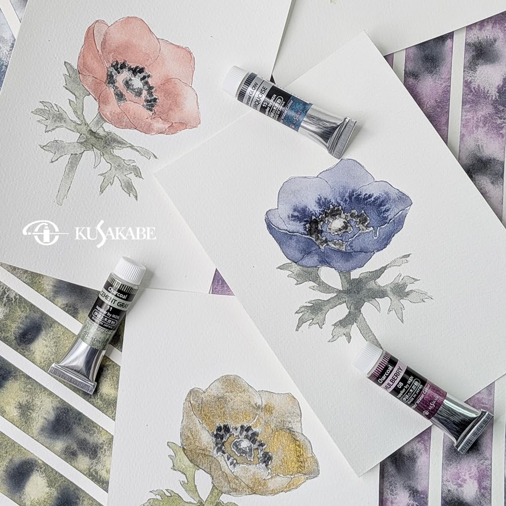 Kusakabe Transparente Aquarellfarbe 10ml 304951 Farben, Kohle, 12-Farben-Set, (Nein. 4),