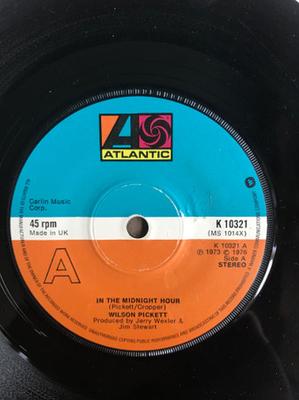 7inch Record WILSON PICKETT - In The Midnight Hour K10321 Atlantic 1973 UK Soul/Funk Used