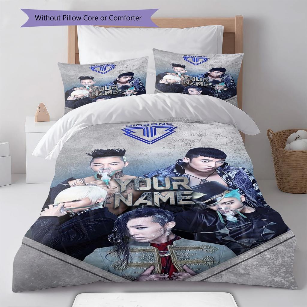 Big Bang Forever Custom Name Pattern Bedding Quilt Set Quilt Cover Pillowcase Home Birthday Gift(1 * duvet cover + 2 * pillowcase, without core)