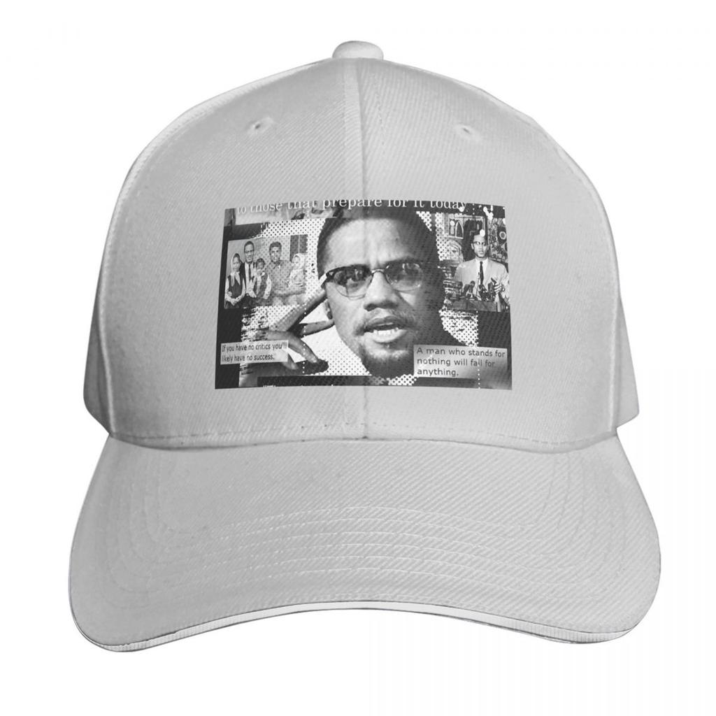 Malcom X Baseballkappe Snapback Flacher Schirm Strapback Dad Hat Sechs Bahnen Strukturierte Krone