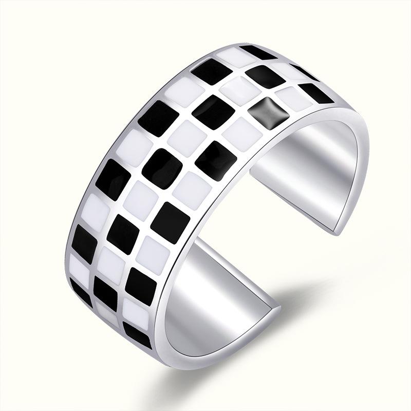 Schachbrettring - Modisch, Einzigartig, Luxuriös, Kleinformatig, Kleines Design - Kariert - Hochwertig - Cooler Stil - Neues Modell - Zeigefingerring