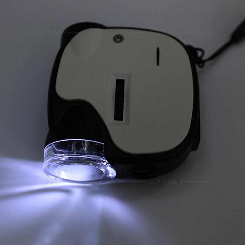 55x Pocket Handheld Microscope Loupe Currency Detecting with LED and UV Light Portable Glass Jewellery Magnifier Detector