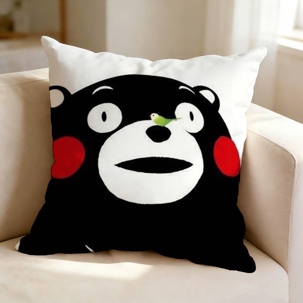 Cute Cartoon Mascot K-Kumamon-n  Pillow Case Square Double-Sided Sofa Cushion Cover Bedroom Bedside Pillow