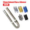 5 Type Silencer & 60cm Air Diesel Parking Heater Stainless Steel Exhaust Pipe Tube Gas Vent Hose For Car Truck Silver