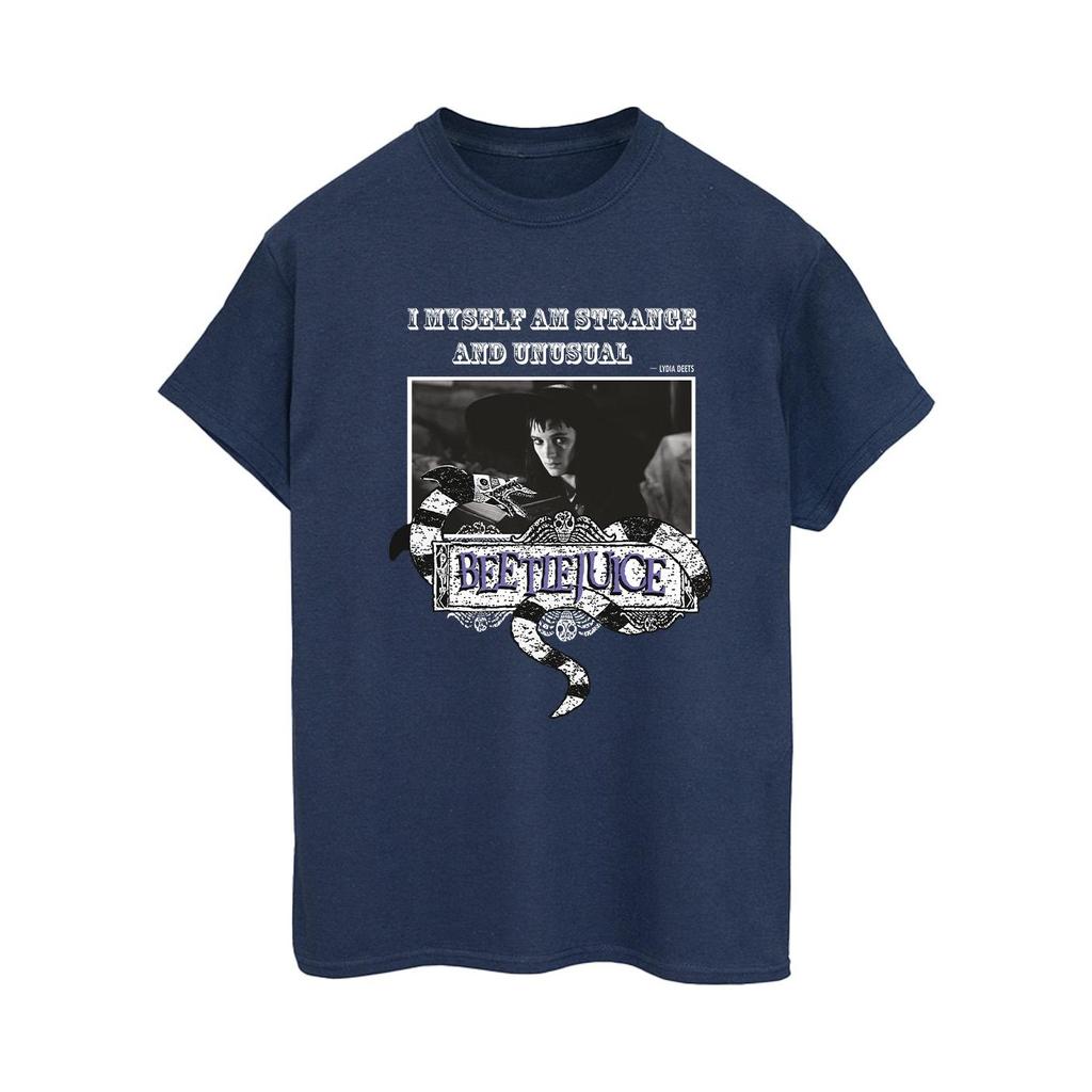 Beetlejuice Damen/Damen Ich selbst bin seltsam und ungewöhnlich Baumwolle Boyfriend T-Shirt