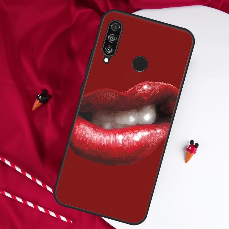 Kiss Me Lips Lipstick For Huawei Nova 12s 11i 12i 7i 8i Y73 Y70 Y90 Y60 Y72 Y61 Y91 9 10 SE P30 Pro P40 Lite Case