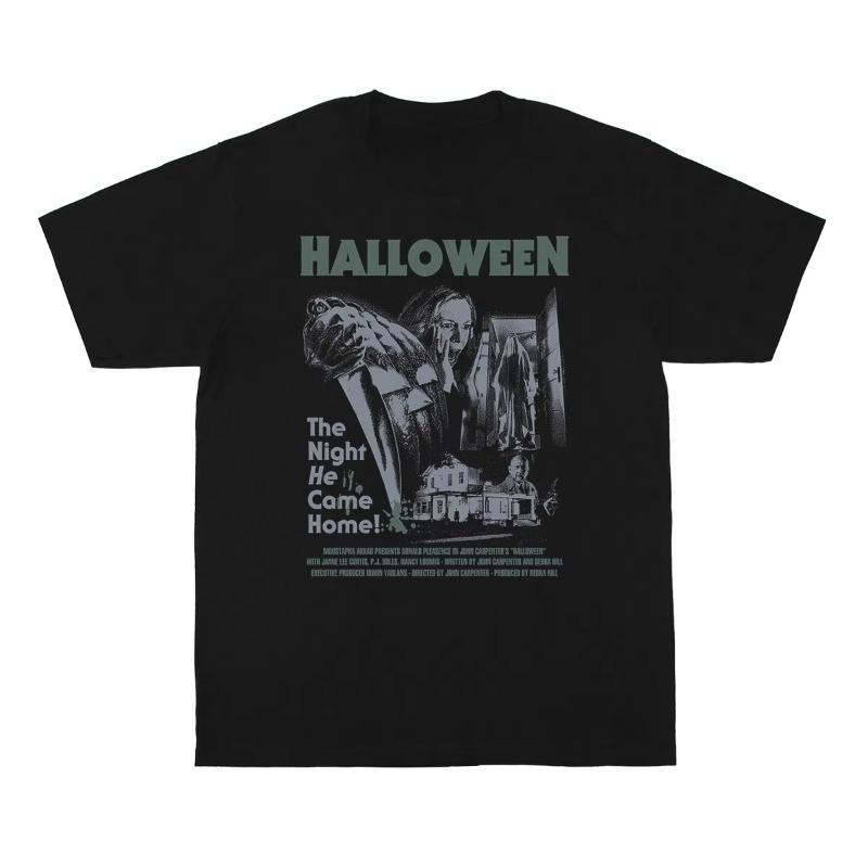 Halloween T-Shirt Michael Myers Horror 80S Movie Jason Voorhees Leatherface Men's Women Cotton Long Short Sleeves Graphic Shirts