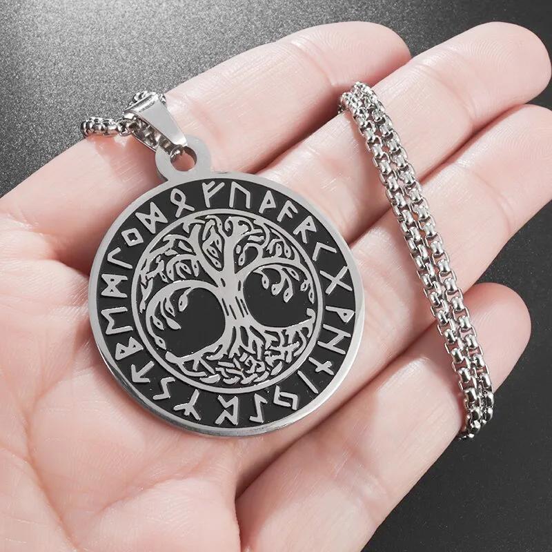European and American Popular Titanium Steel Solomon Magic Amulet Pendant Fashion Stainless Steel Seven Angel Guardian Necklace