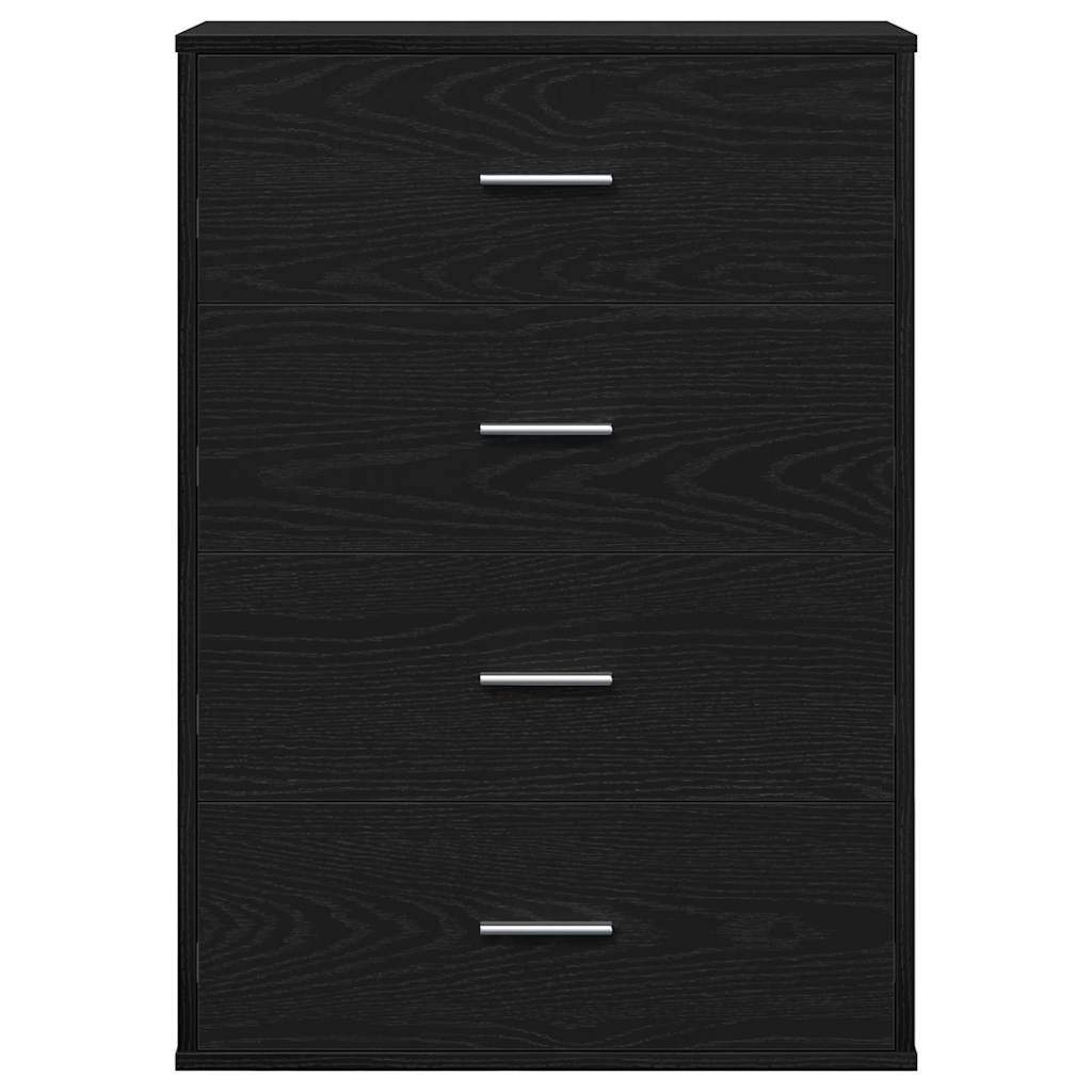 Sideboard Black Oak Effect 60 x 31 x 84 cm Engineered Wood