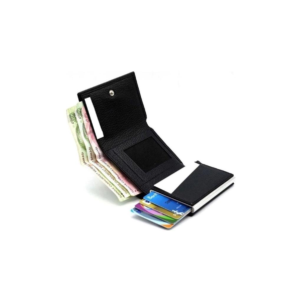 Kunstleder-Herrenmechanismus, veganes Leder-Kartenhalter-Portemonnaie-Portfolio, Lila