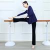 Womens Modal V-Neck Dance Leotard Set Modern Latin Ballet Yoga Practice Fall Winter
