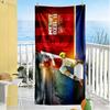 Dynamic Soccer Moment Beach Towel Super Soft & Absorbent Comfortable Lightweight Suitable for Sports, Travel, Swimming, Yoga, Bathroom, Beach, And Poo