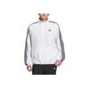 Adidas Solid Color Logo Stripe Loose Zip Jacket Men Outerwear White IA9376