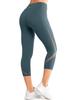 Yvette Yoga High 3D Stylish Cute Size Gray Women's Leggings, 3/4 Length, Waist, Leg-Slimming, Design, Mesh, Breathable, Moisture-Wicking, Tights, M,