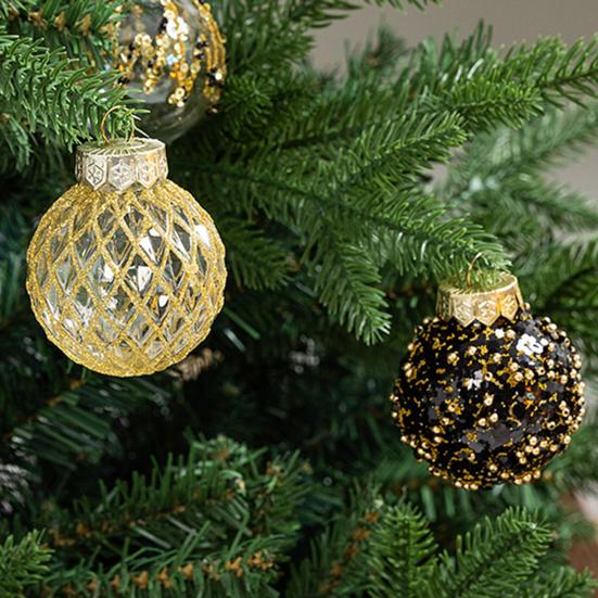 25 Pcs 2.36 Inch Christmas Ball Ornaments Glitter Sequin Plastic Ball Christmas Tree Hanging Decorations for Indoor Outdoor Holiday Decor