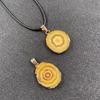 Seven-Color Crystal Sunflower Pendant Necklace with Gold Edging