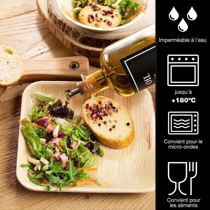 Assiette jetable - moritz - 4609 - 25 pièces - 20x20 cm - 100% biodégradable