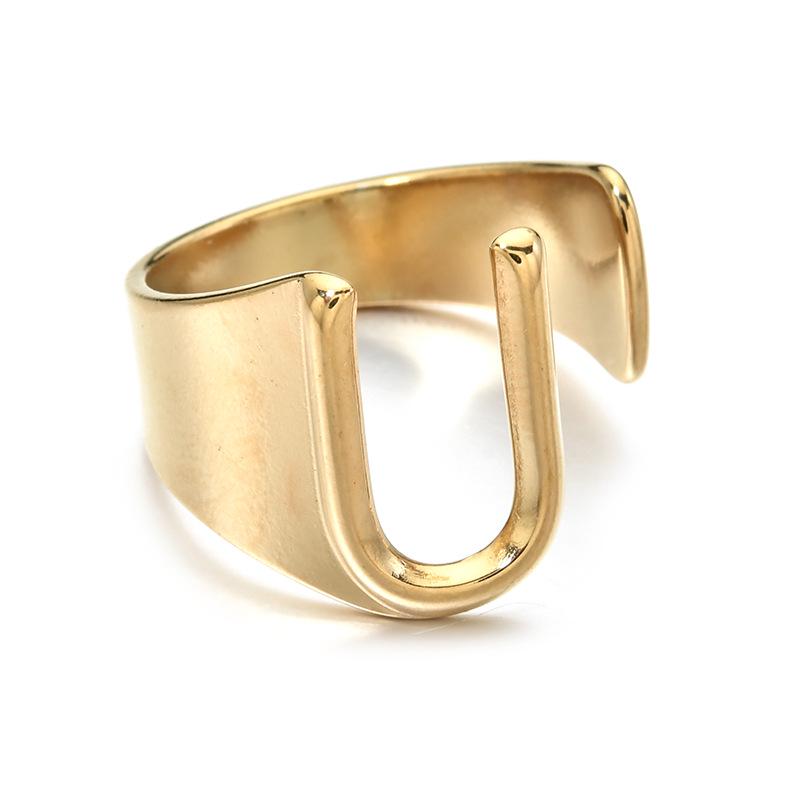 Stainless Steel Retro Letter Ring: European, American, Japanese & Korean Influenced Fashion