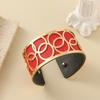 Cerchio Georgett Decorazione Geometrica Pelle Sostituibile Double Face Gioielli da Donna per Uso Quotidiano Bracciale Aperto Regalo