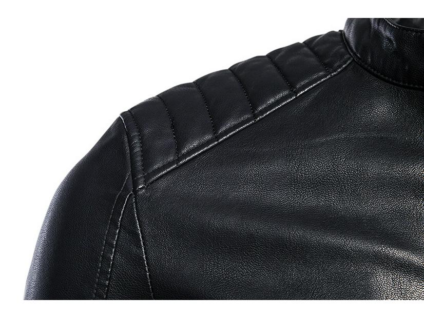 Men's Cross-Border Leather Stand-Up Collar Motorcycle Jacket - European and American Style Spring Outerwear