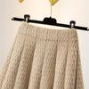 Winter-Strickrock mit hoher Taille für Damen, A-Linien-Rock, Faltenrock und kurzer Rock für Damen