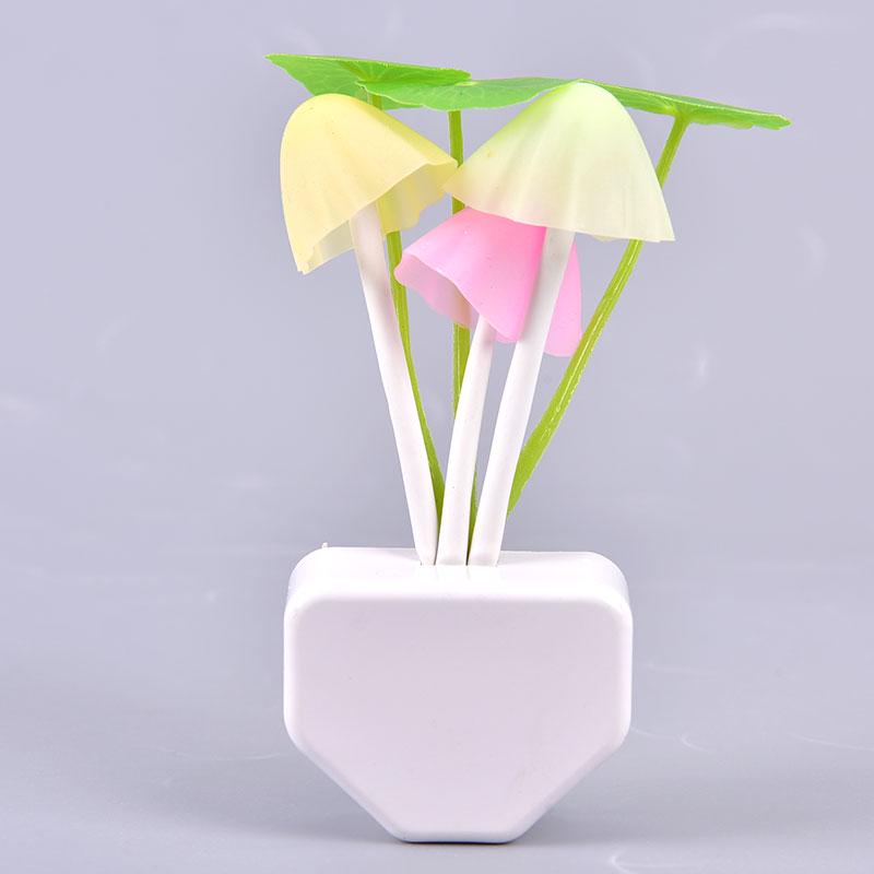 Romantic Led Night Light Mushroom Sensor Plug-In Wall Lamp Home Decor