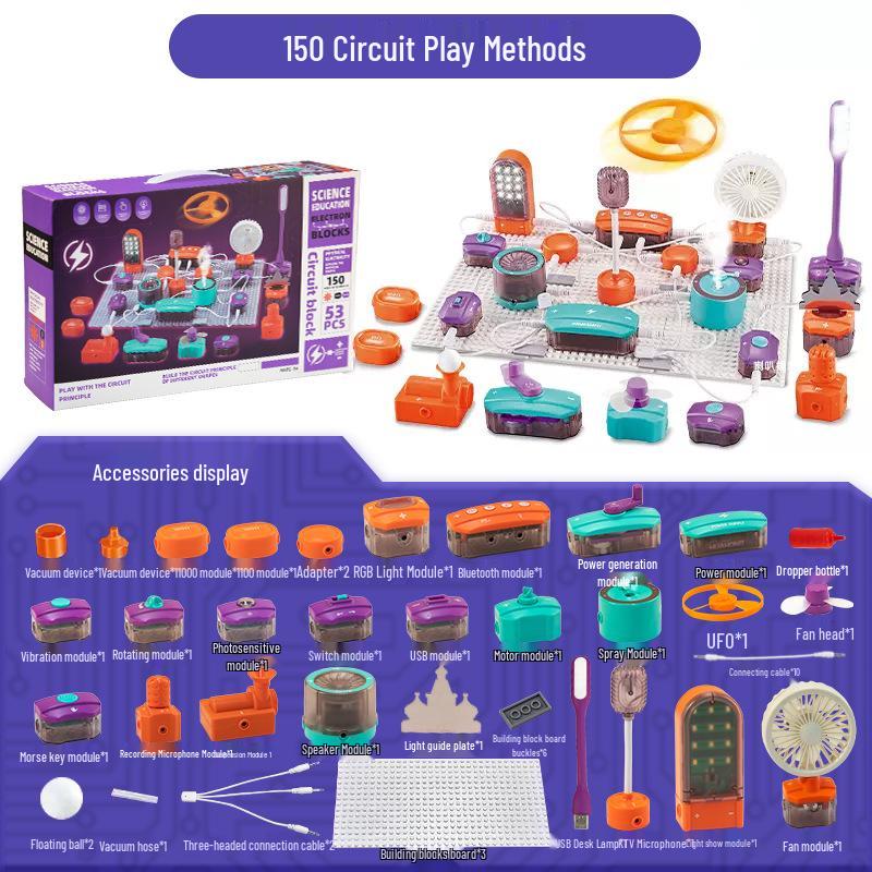 DIY Electric Circuit Building Set for Kids – Physics and Science Experiment Toy