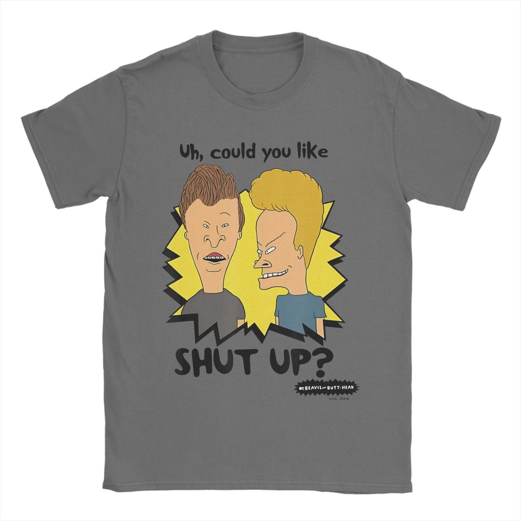 Funny Bickering Shut Up Beavis and Butthead T Shirt Cotton Casual TShirt Crewneck  Tees Short Sleeve Clothes 4XL 5XL 6XL